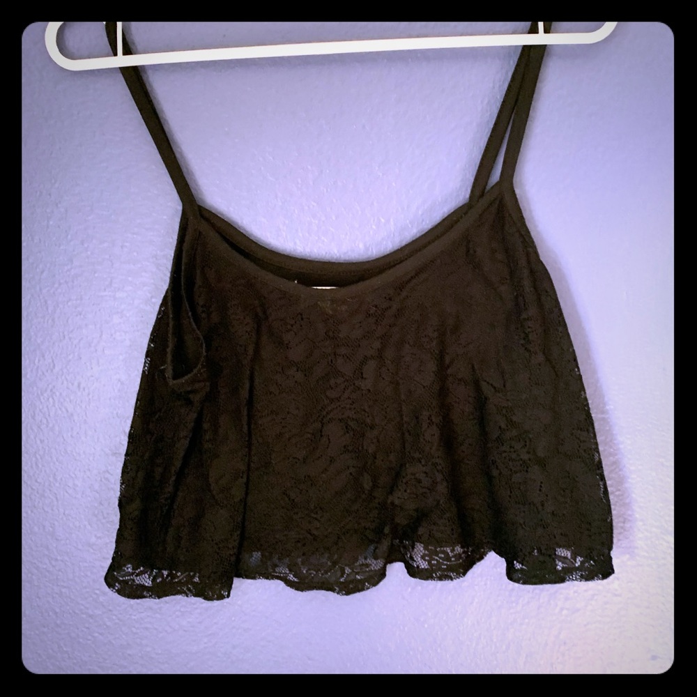 🌸2 for $24🌸 Short Black Lace Crop Tank Top